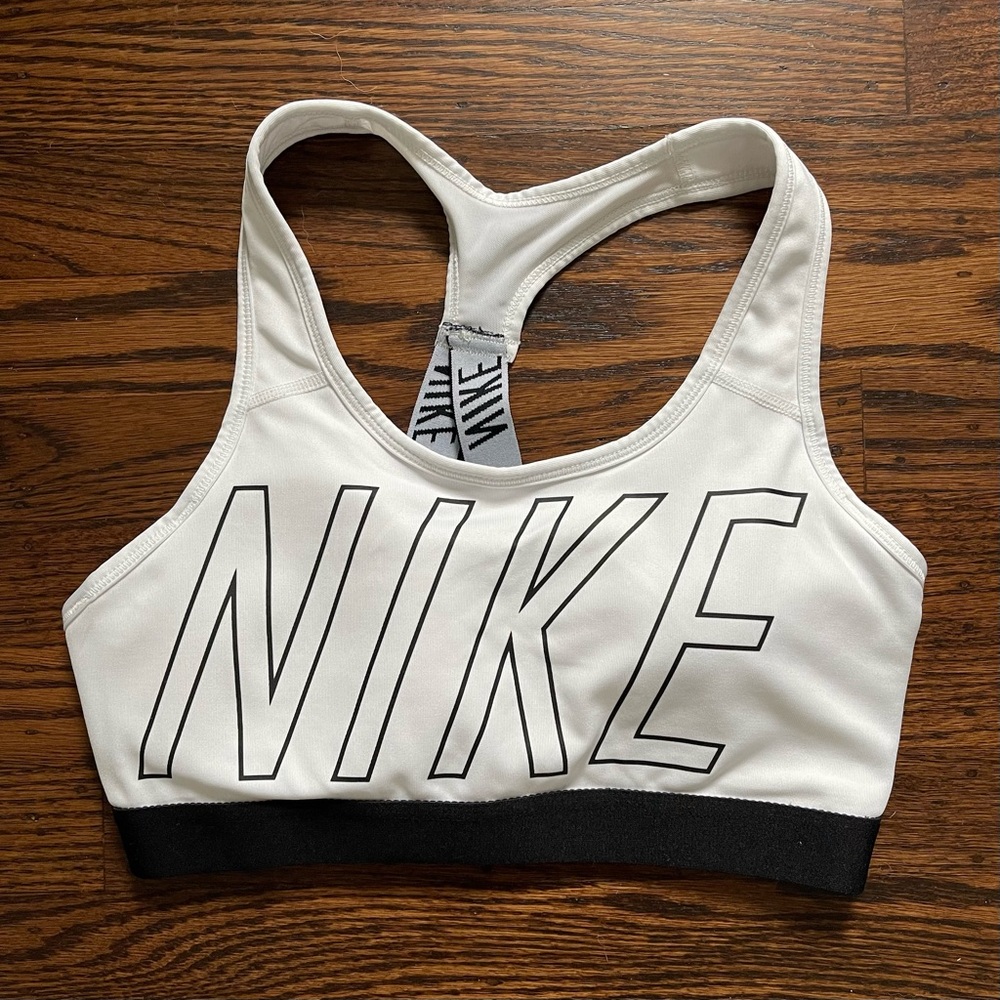 Nike White Dri-Fit Sport Training Bra